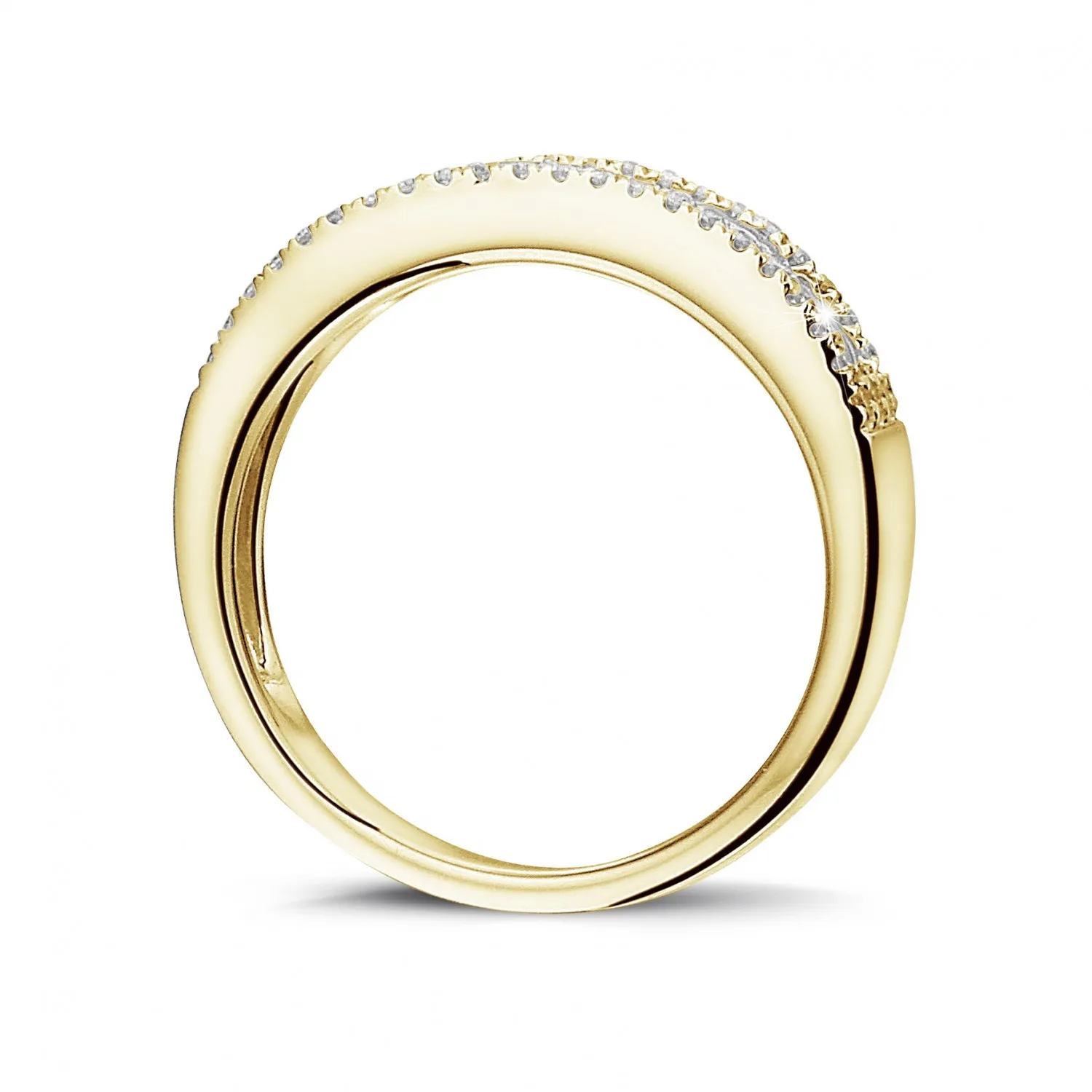 0.25 quilates anillo en oro amarillo con un diamante redondo flotante 