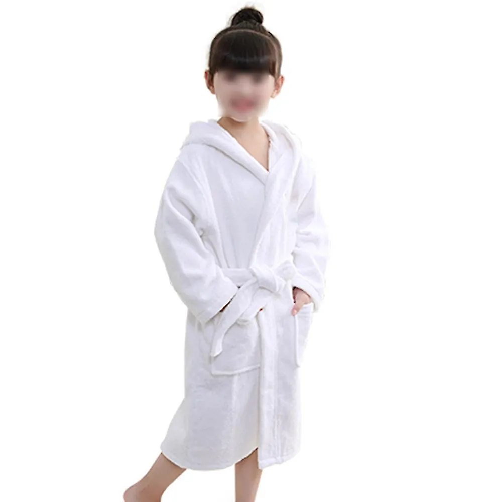 1 PCS KIDS ROBE, HOODED SOFT TERRY COTTON BATHROBE FOR GIRLS  BOYS AND GIRLS COTTON ROBE