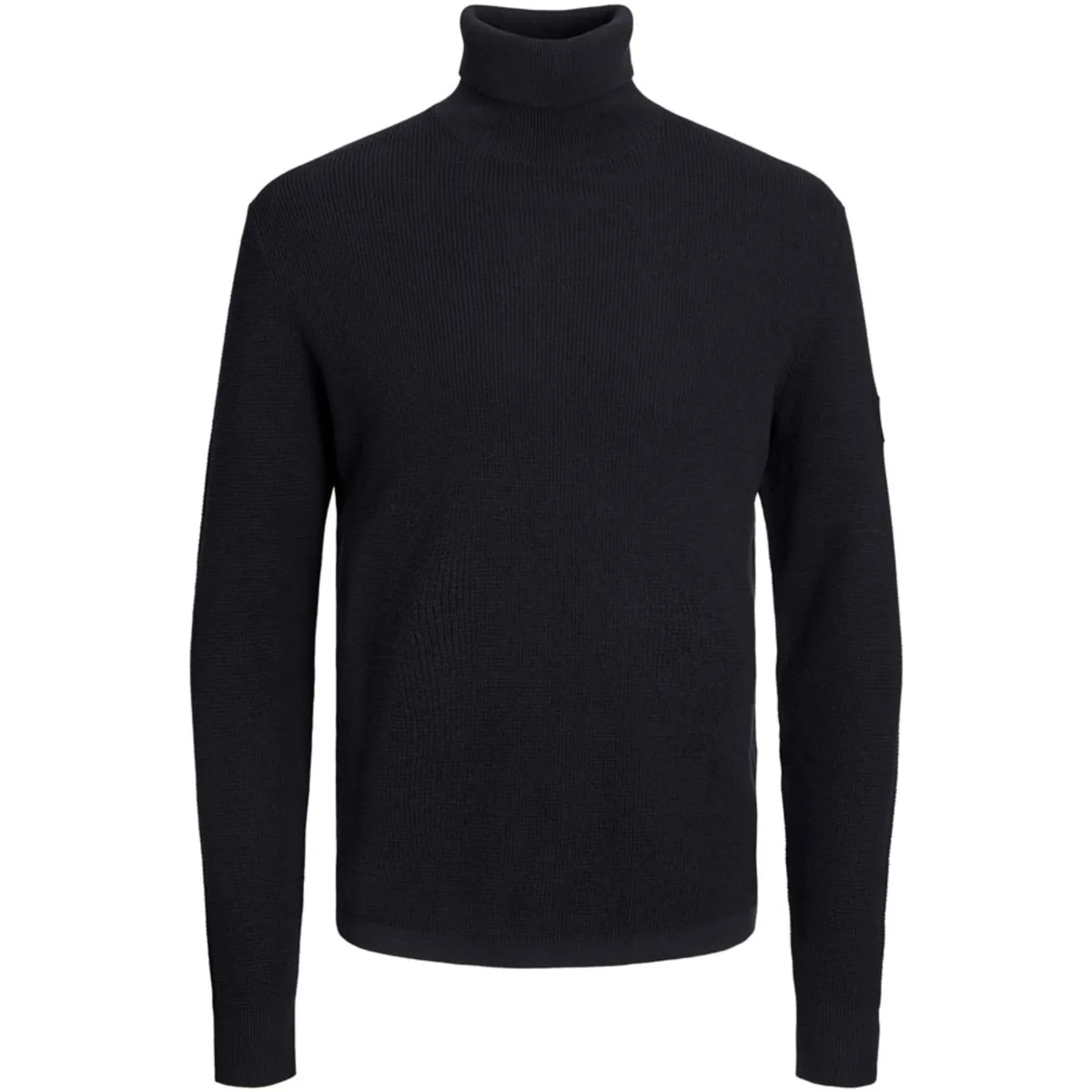 12213642 JCOCLASSIC WAFFLE KNIT ROLL NECK SN BLACK