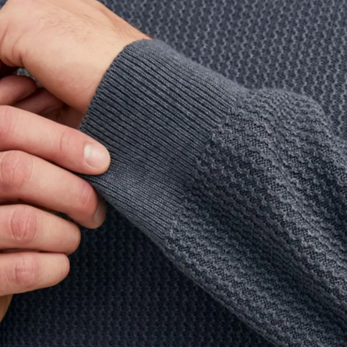 12222265 JPRBLUCARLOS KNIT ROLL NECK LN PLS MOOD INDIGO