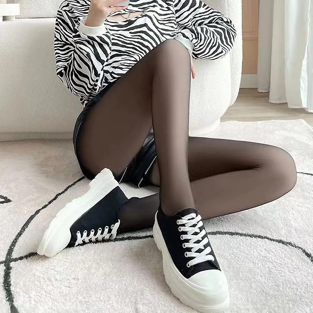 50% Off Fake Translucent One Piece Pants Black Translucent Skin Bottoming Pants Winter Large Size Outside Wear Stewardess Gray P