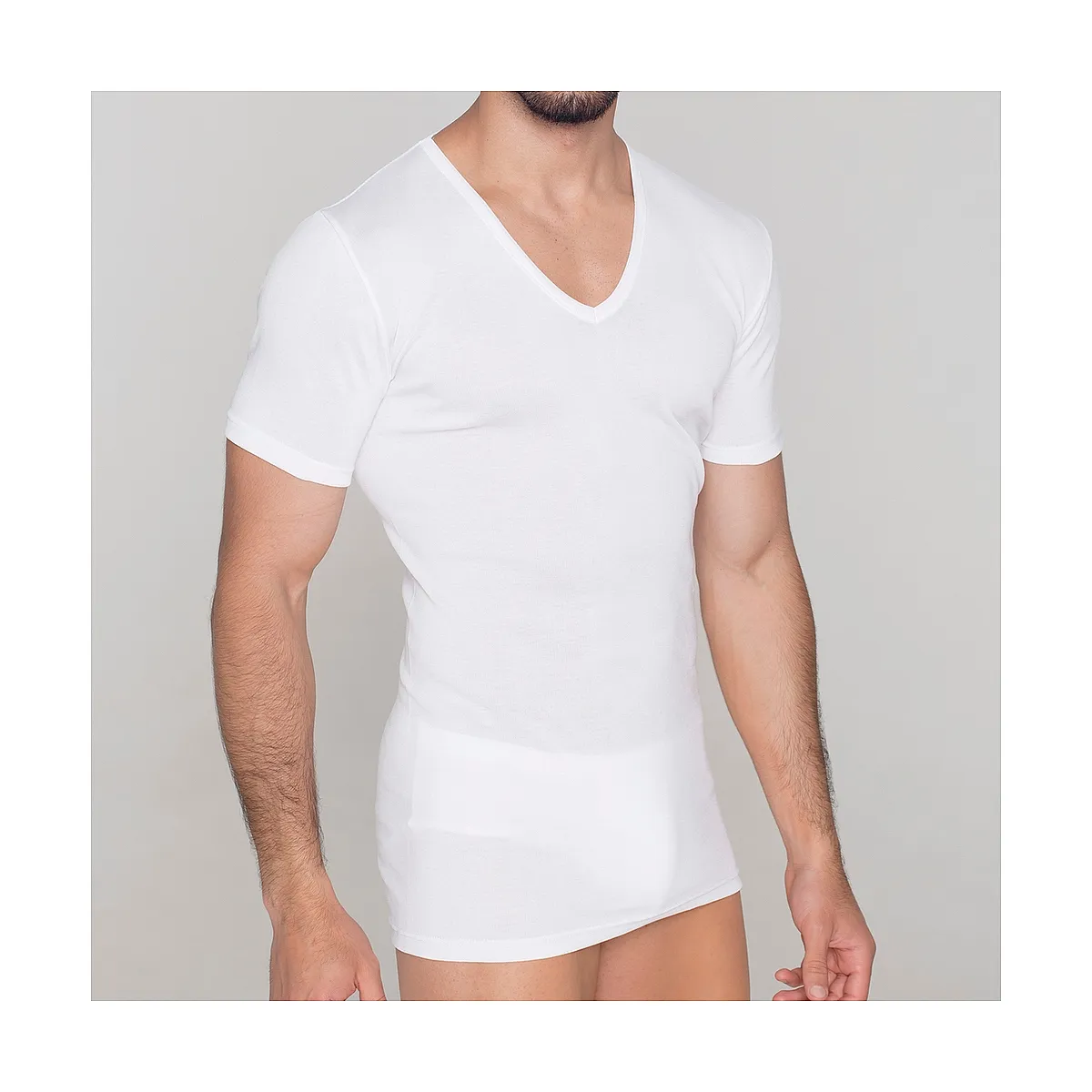 5238b LISLE YARN UNDERSHIRT. V NECK