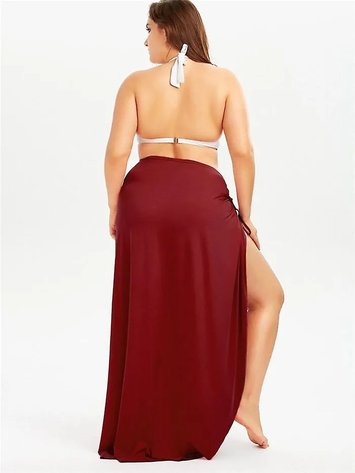 5XL WOMEN SEXY BEACH VNECK SLING DRESS 2020 SUMMER TOWEL BACKLESS SWIMWEAR COVER UP WRAP ROBE FEMALE TROPICAL DRESSES PLUS SIZE