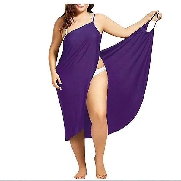 5XL WOMEN SEXY BEACH VNECK SLING DRESS 2020 SUMMER TOWEL BACKLESS SWIMWEAR COVER UP WRAP ROBE FEMALE TROPICAL DRESSES PLUS SIZE