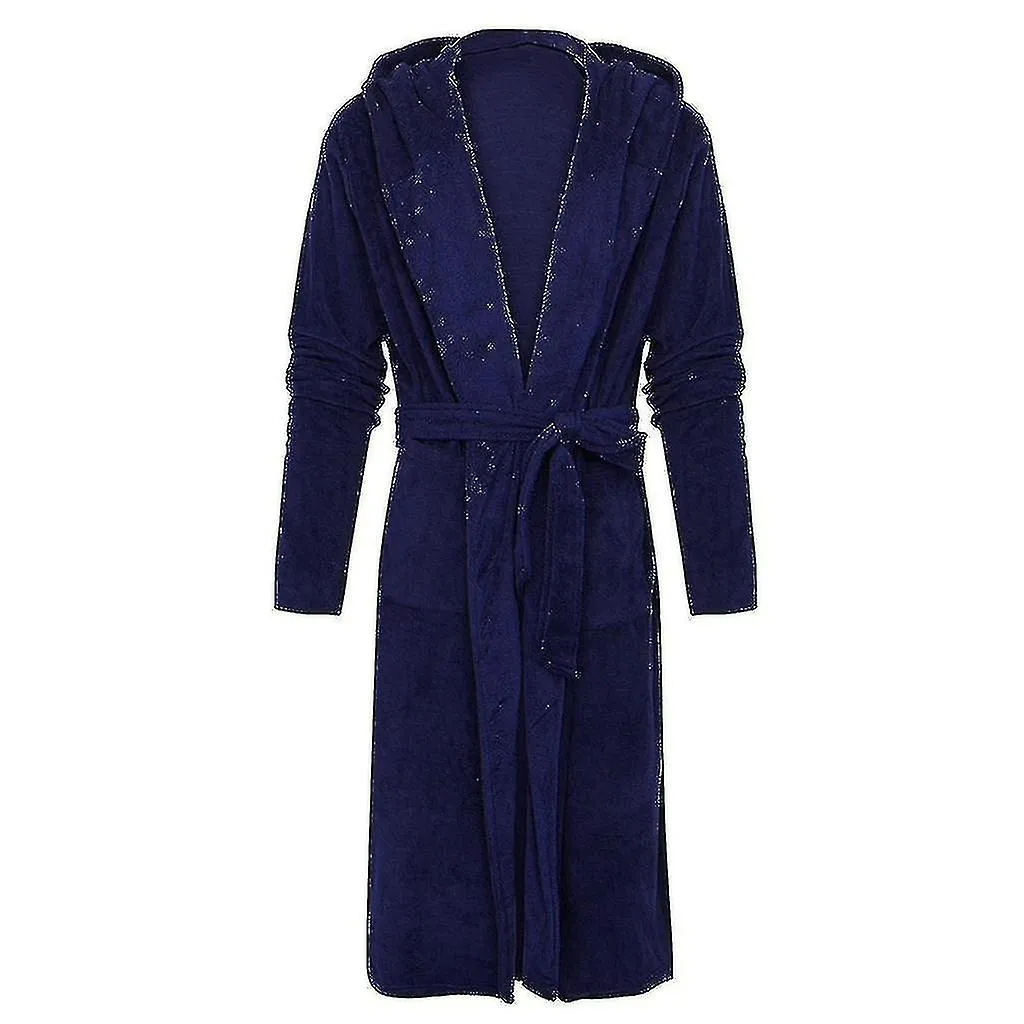 Albornoces para hombres, resort Hotel Home Spa Terry Robe Fleece Robe Plush Long Hooded Albornoz
