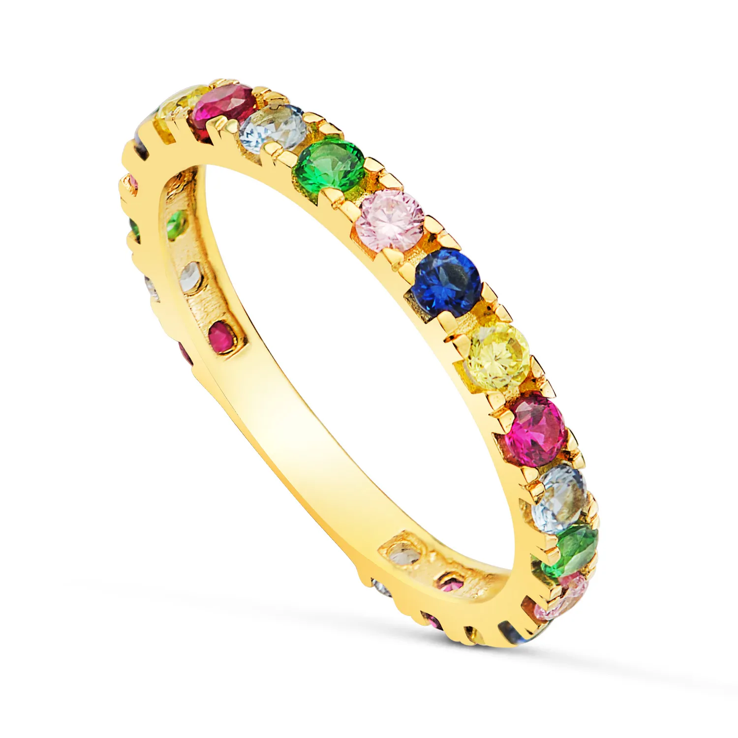 Anillo Oro Circonitas de Colores