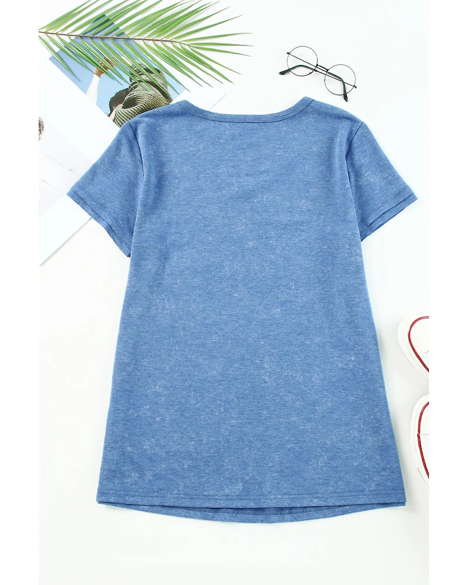 Azura Exchange  Mineral Washed V Neck Tee