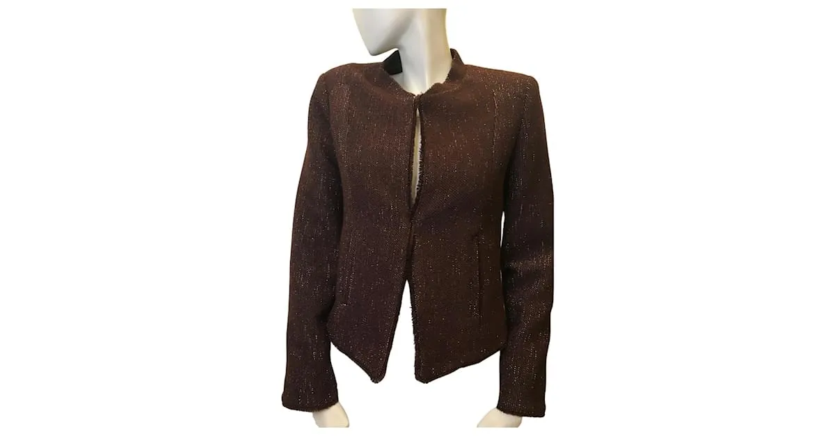 Berenice Chaqueta marrón jaspeado Marrón oscuro 