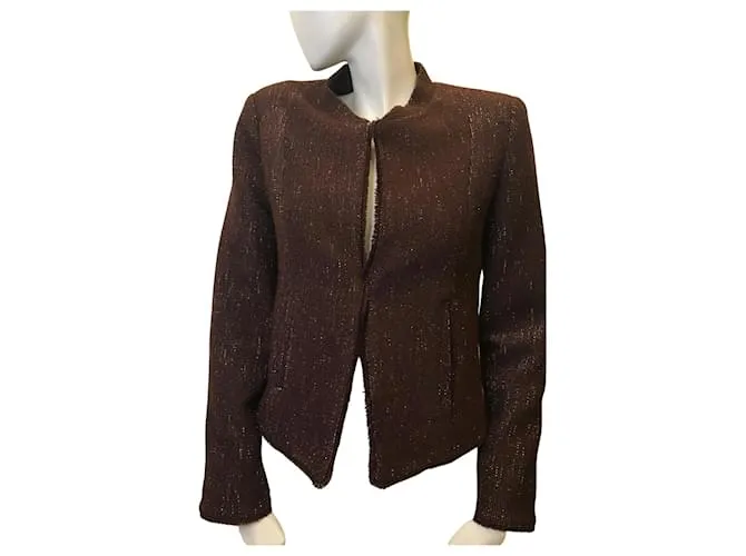 Berenice Chaqueta marrón jaspeado Marrón oscuro 