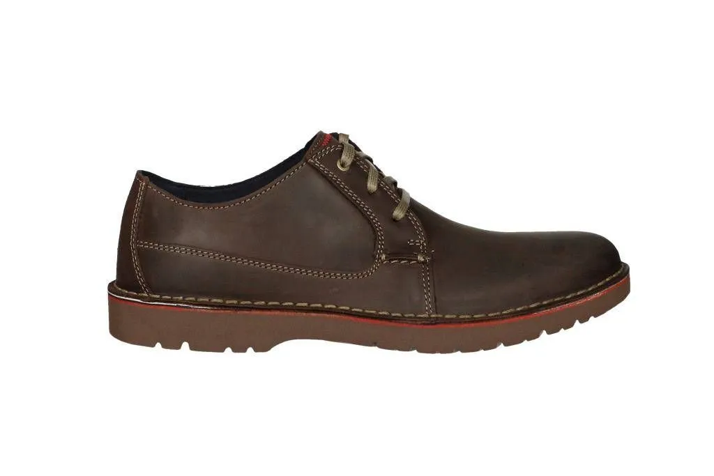 Blucher Piel Marrón  Lengueta Pespuntes Rojos