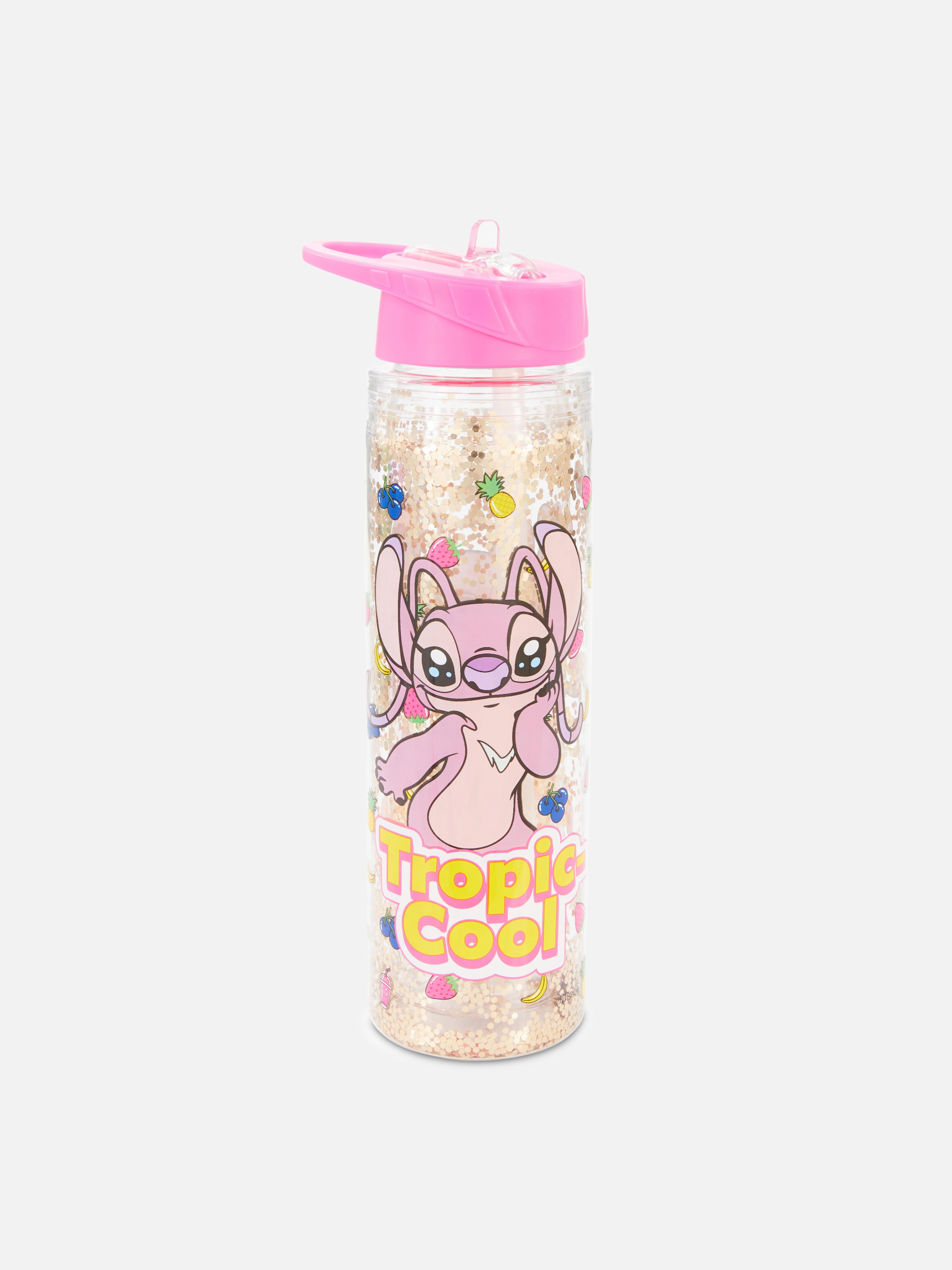 Botella de agua con purpurina de Ángel de Disney
