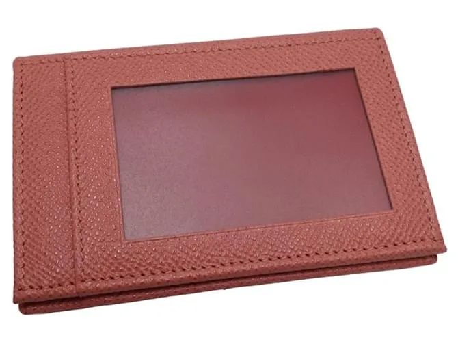 Bulgari Estuche de tarjetas de cuero rosa Bvlgari 
