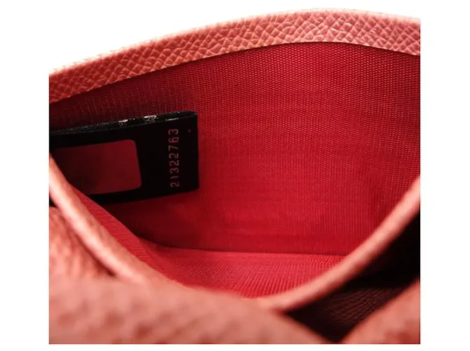 Bulgari Estuche de tarjetas de cuero rosa Bvlgari 