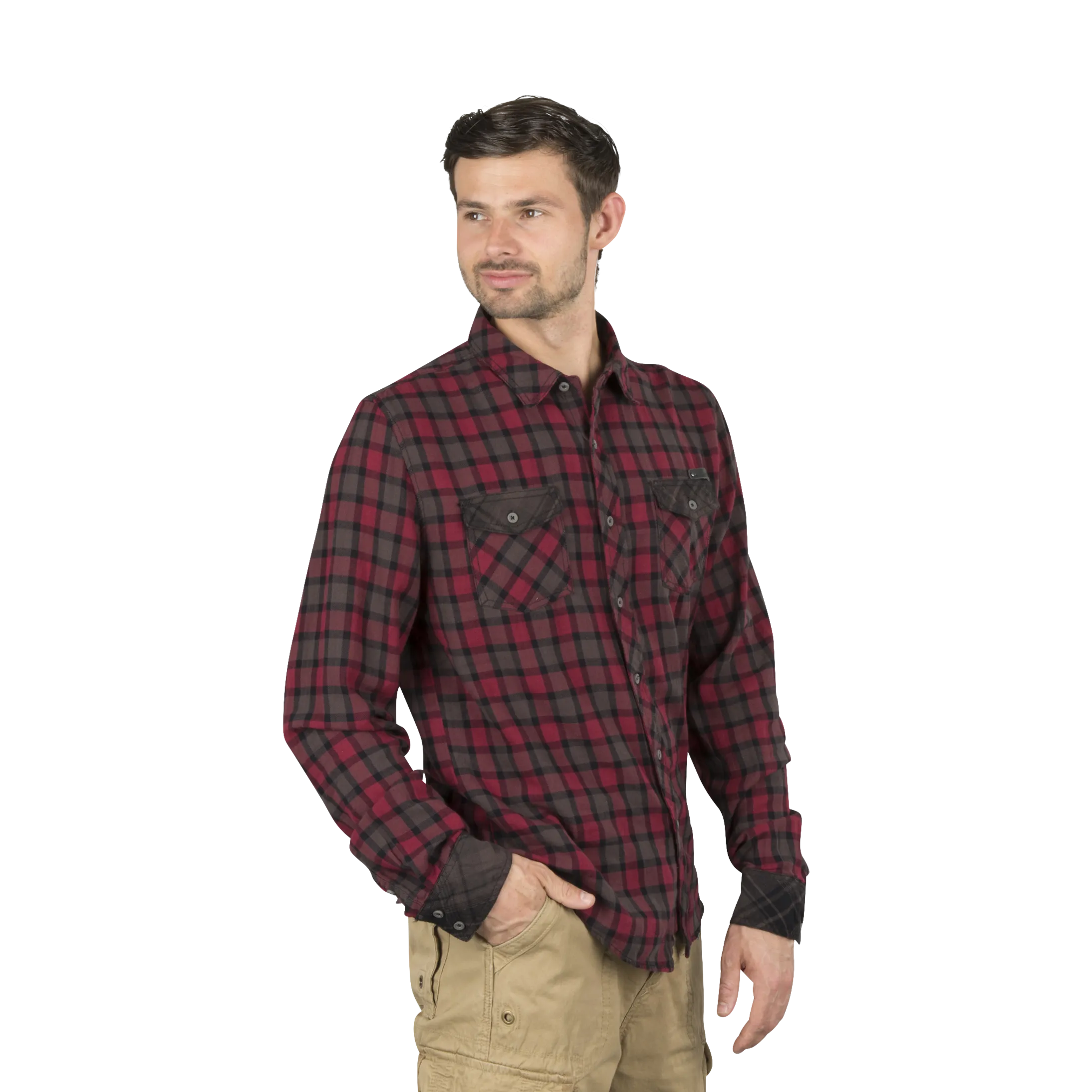 CAMISA BRANDIT CHECKSHIRT DUNCAN MARRóNROJO