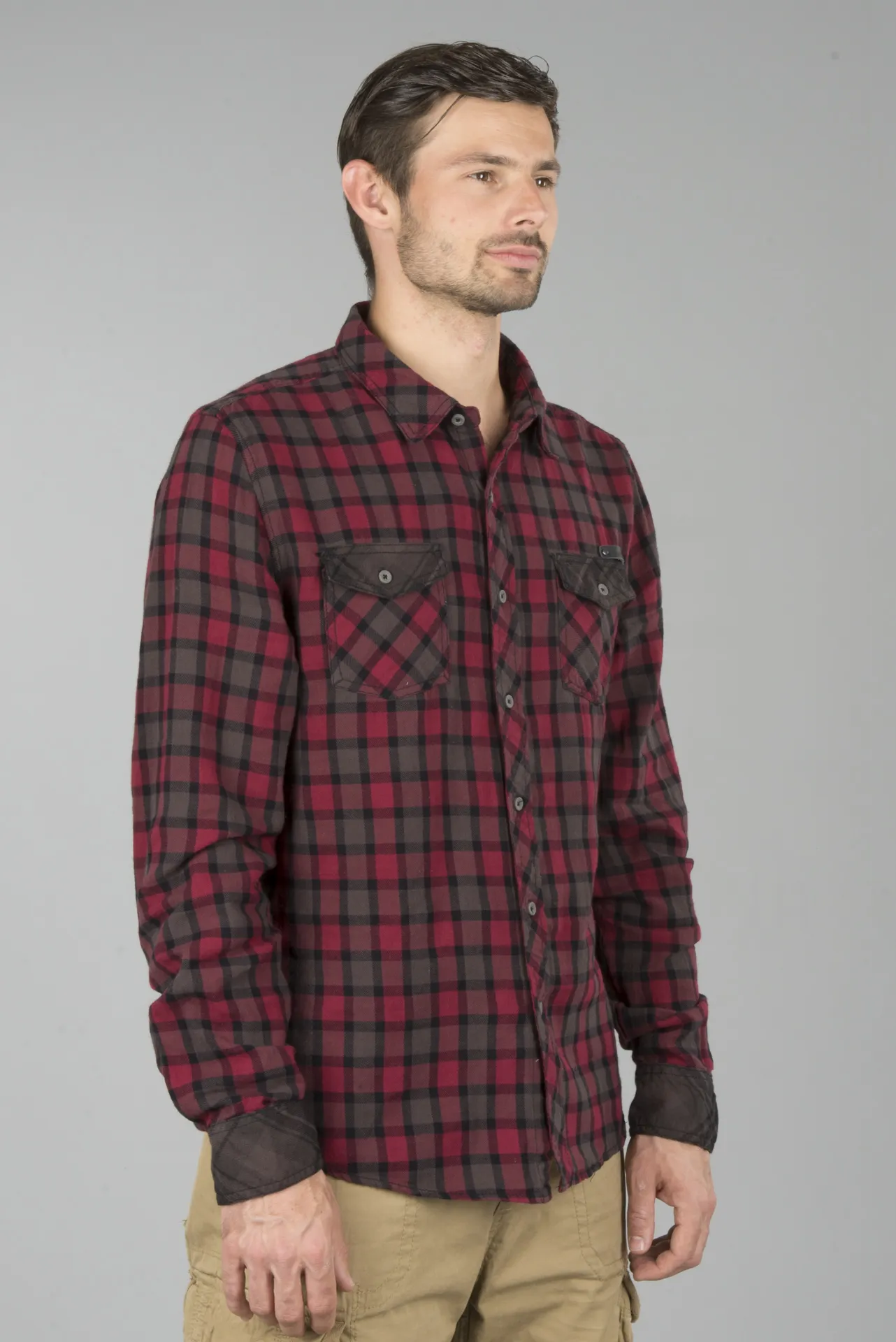 CAMISA BRANDIT CHECKSHIRT DUNCAN MARRóNROJO