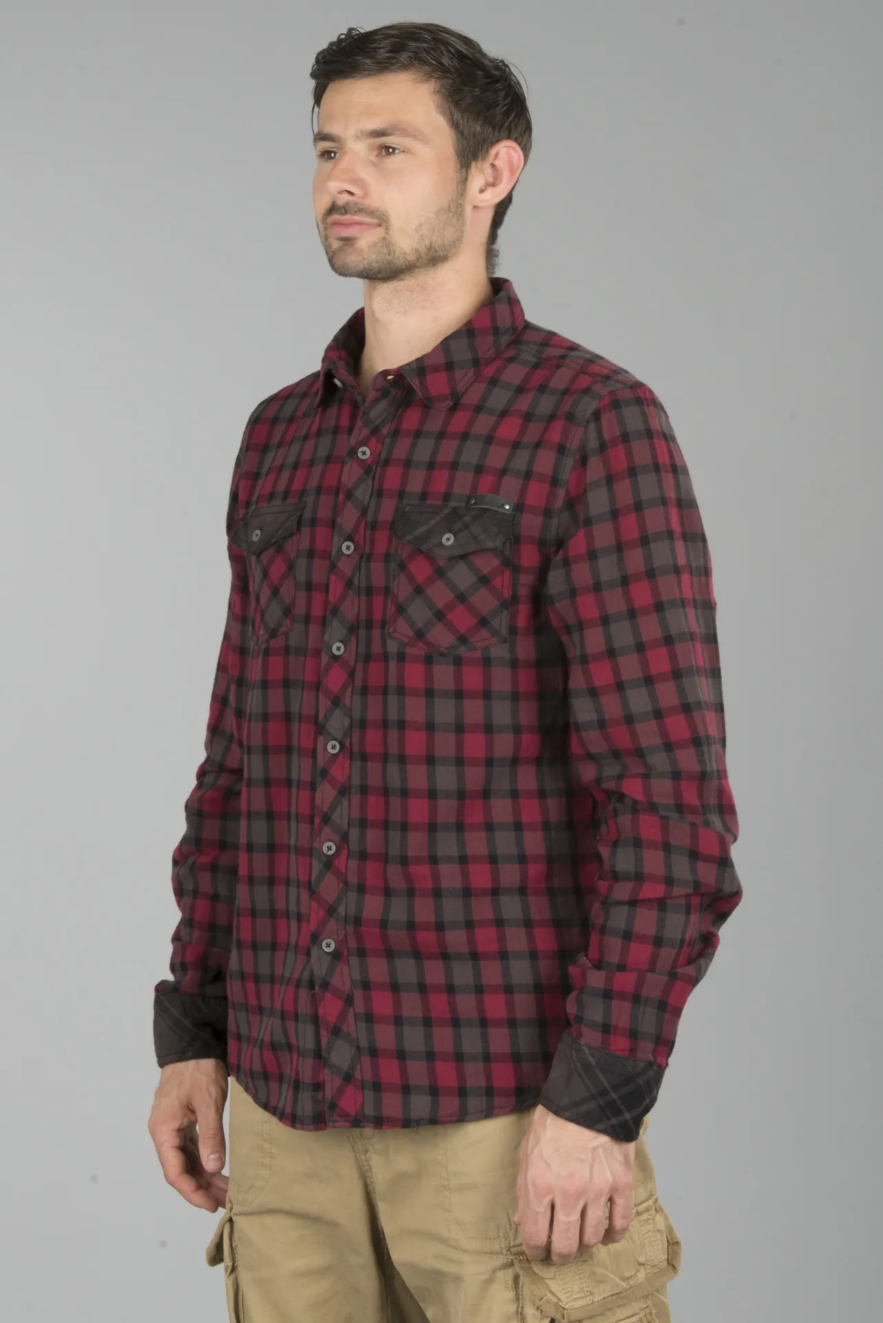 CAMISA BRANDIT CHECKSHIRT DUNCAN MARRóNROJO