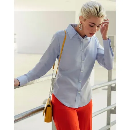 Camisa Oxford manga larga mujer