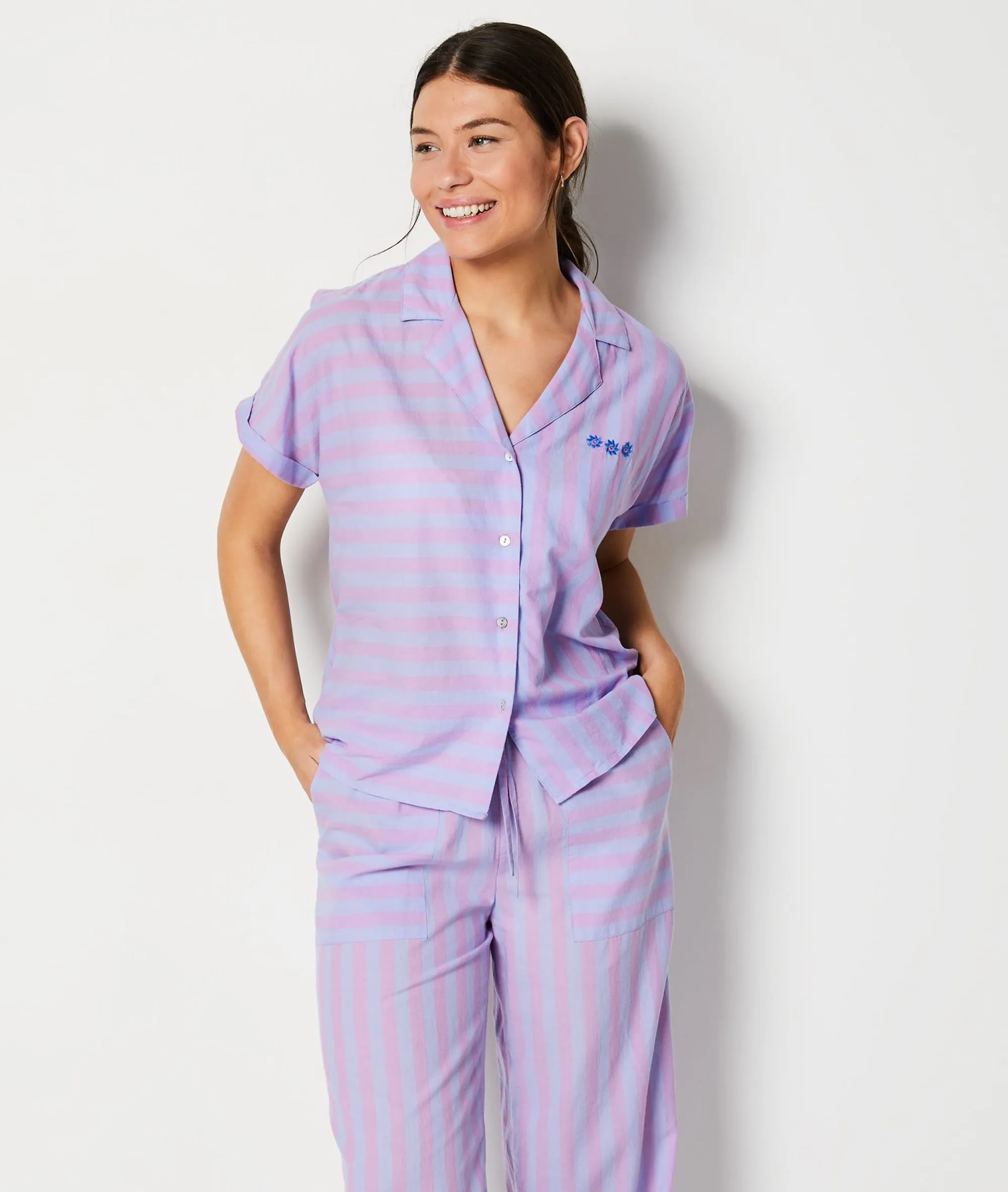 CAMISA PIJAMA ESTAMPADO DE RAYAS BELLA VIOLET  ETAM