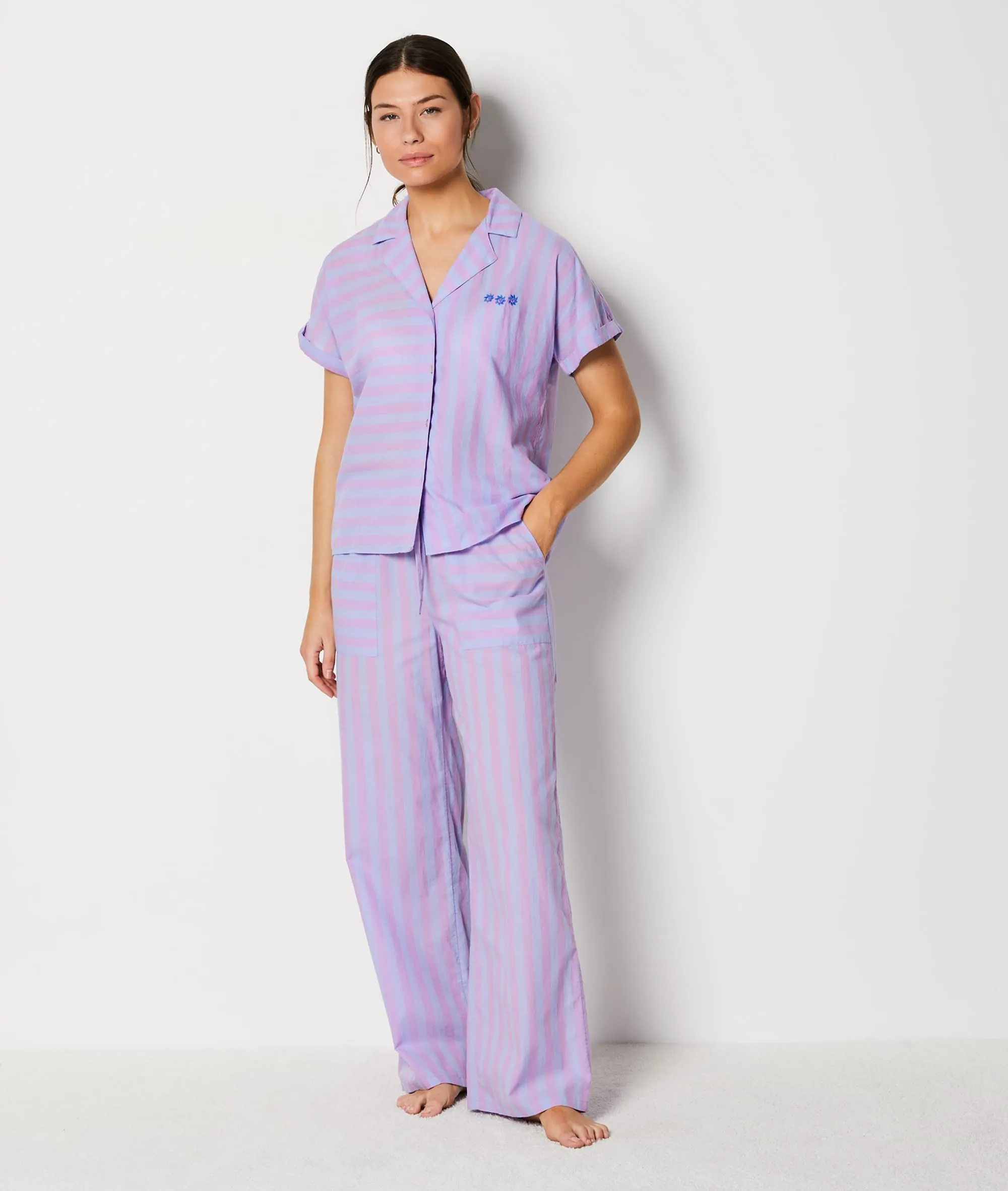 CAMISA PIJAMA ESTAMPADO DE RAYAS BELLA VIOLET  ETAM