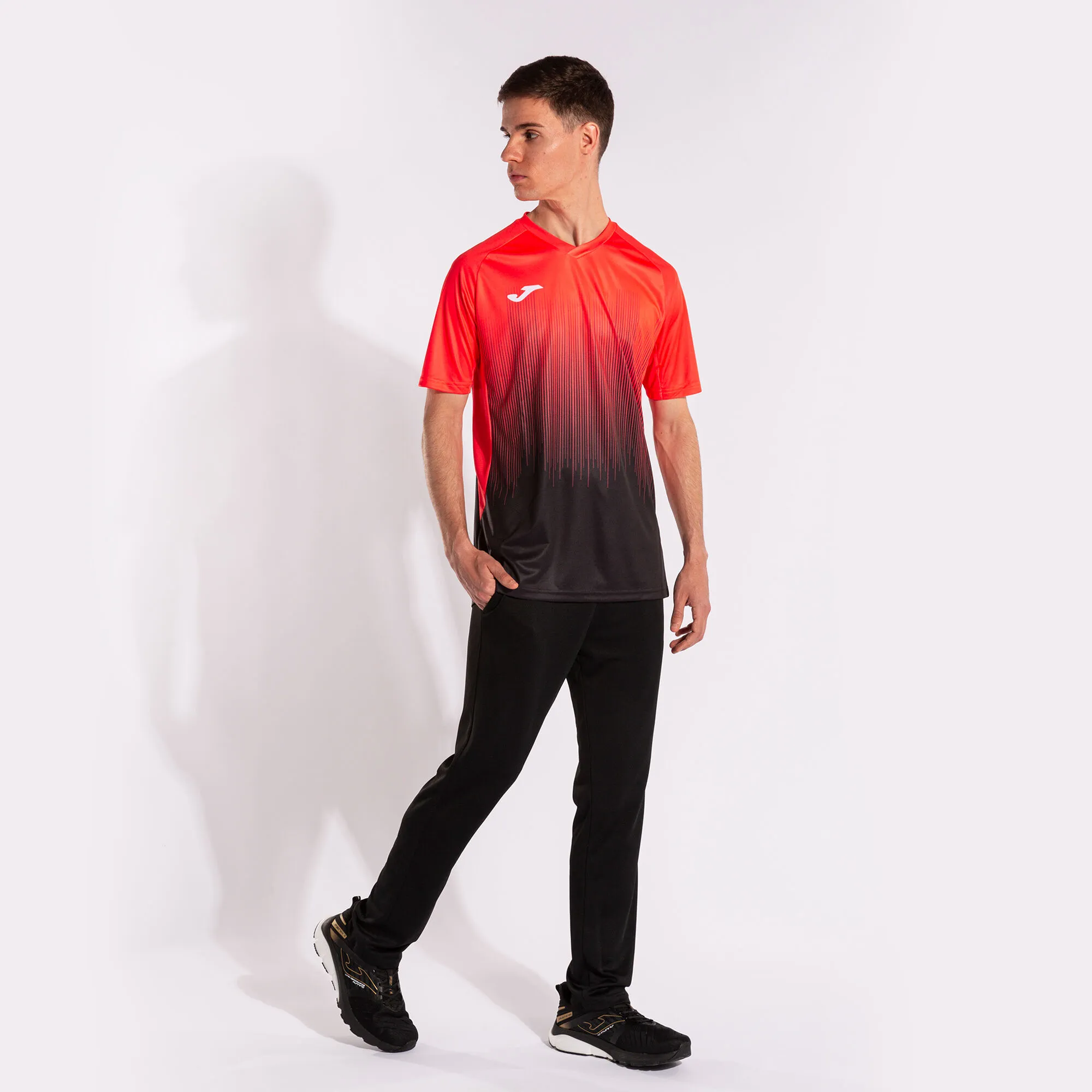 Camiseta manga corta hombre Tiger IV negro coral flúor