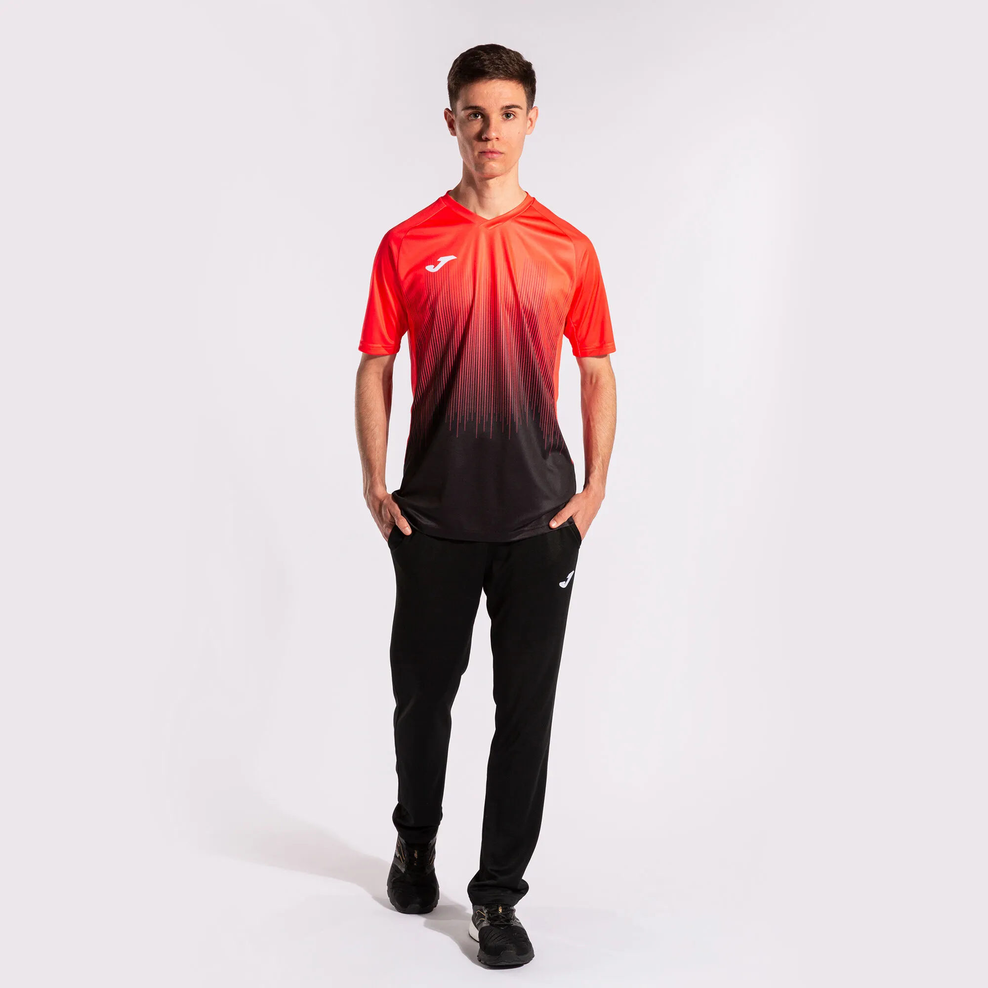Camiseta manga corta hombre Tiger IV negro coral flúor