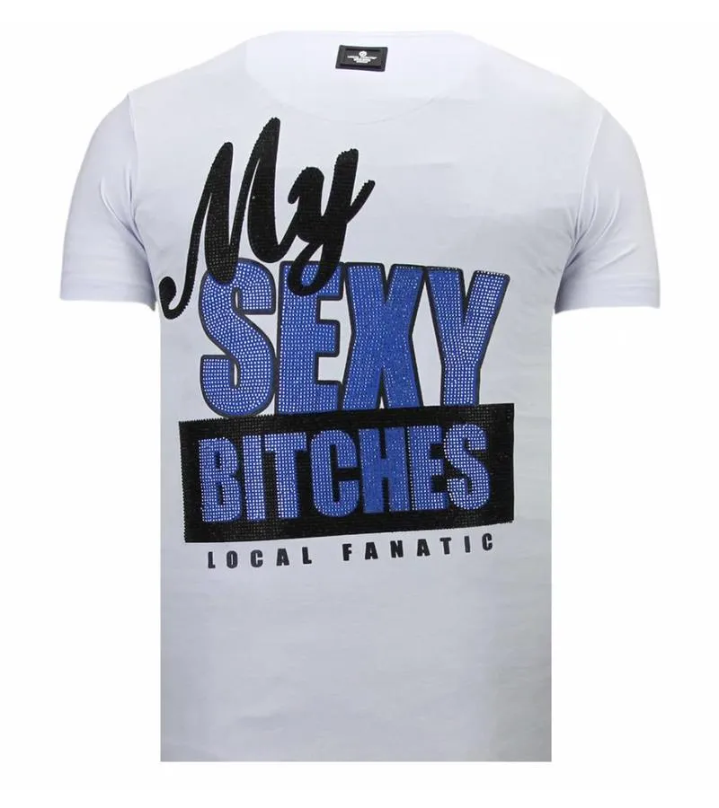 CAMISETAS  BAD GIRLS DO IT BETTER  RHINESTONE CAMISETAS   BLANCO