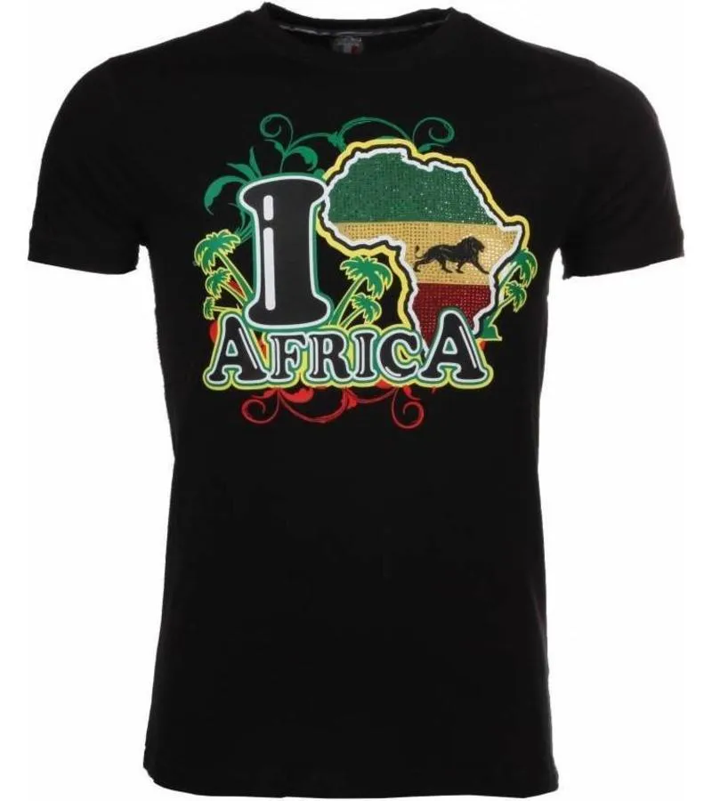 CAMISETAS  I LOVE AFRICA  NEGRO