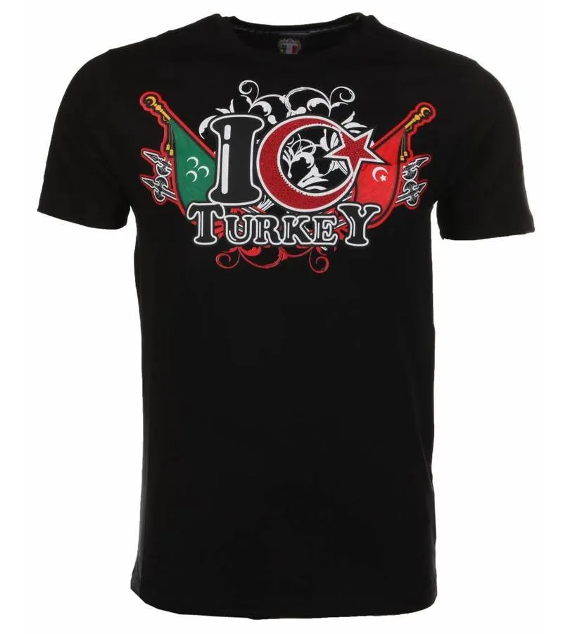 CAMISETAS  I LOVE TURKEY  NEGRO
