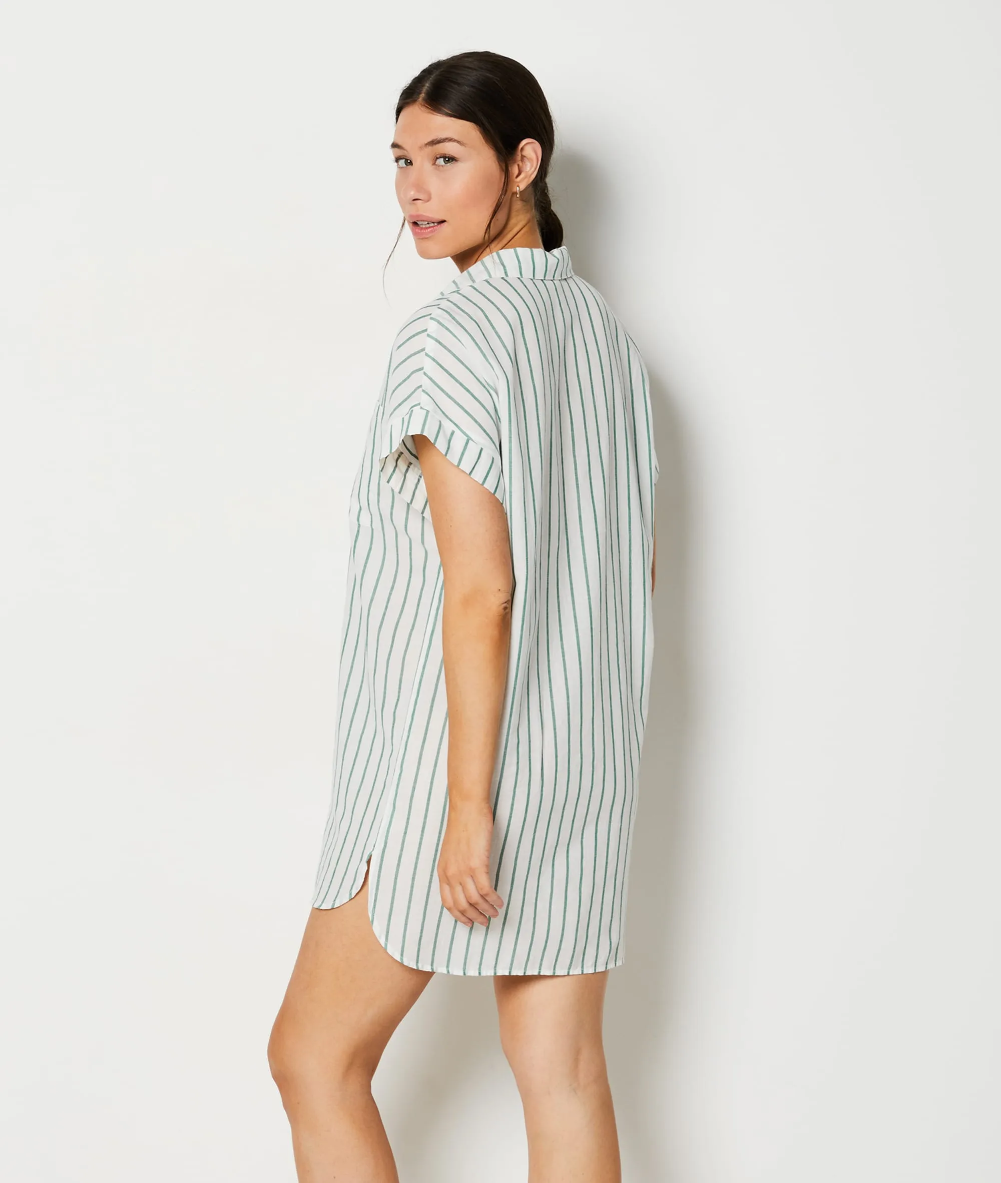 CAMISóN ESTAMPADO DE RAYAS CADIE BLANC  ETAM