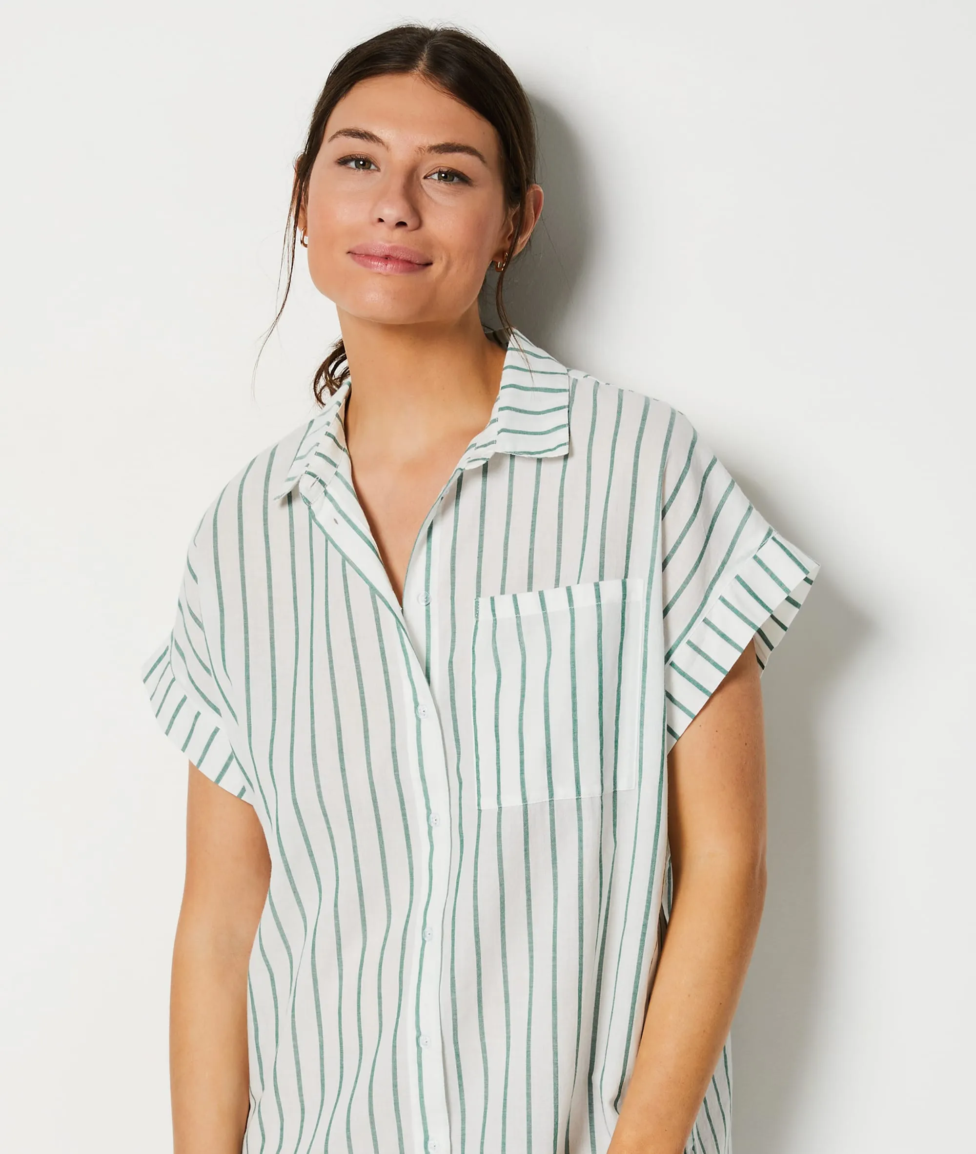 CAMISóN ESTAMPADO DE RAYAS CADIE BLANC  ETAM