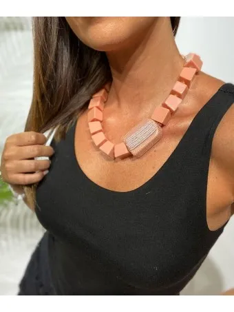 Collar Abalorios CUBES Rosa 52