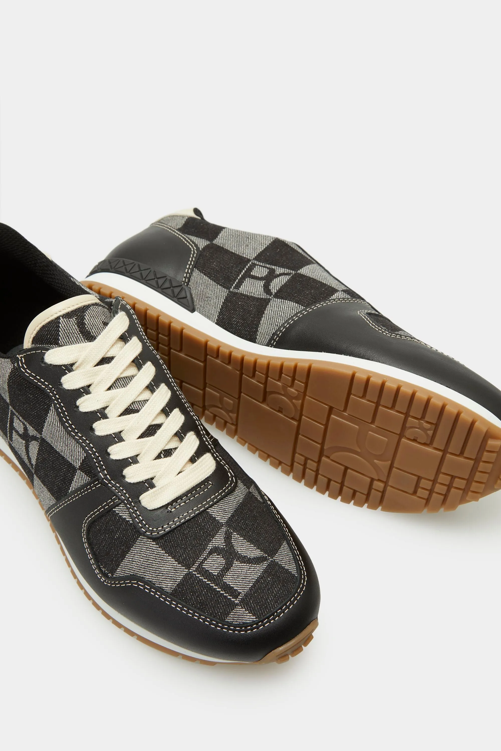 Deportiva piel y Lona Cubos Denim