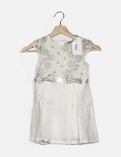 DR.KID Vestido blanco detalles glitter