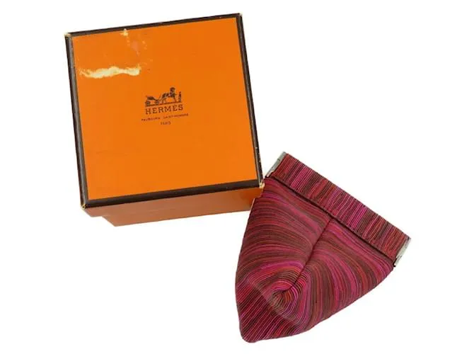 Estuche de monedas Hermès Jules PM grabado Vibrato rojo Roja 