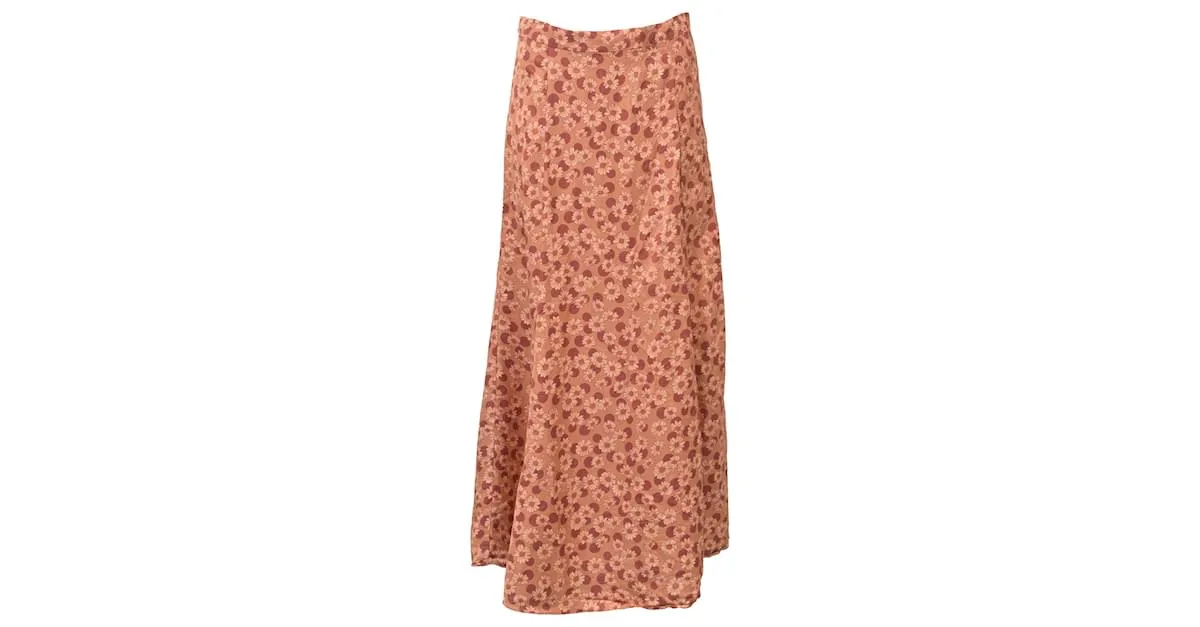 Falda Midi Pascaline con Estampado Floral Sandro Paris en Twill Naranja 