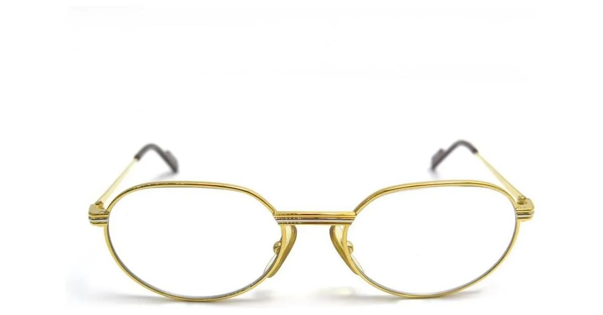 GAFAS CARTIER TRINITY DE METAL ORO + ESTUCHE PARA GAFAS DORADAS Dorado 