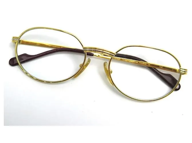 GAFAS CARTIER TRINITY DE METAL ORO + ESTUCHE PARA GAFAS DORADAS Dorado 