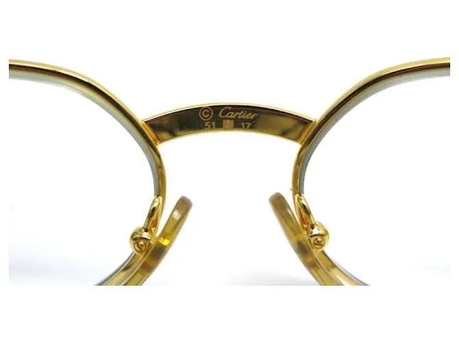 GAFAS CARTIER TRINITY DE METAL ORO + ESTUCHE PARA GAFAS DORADAS Dorado 