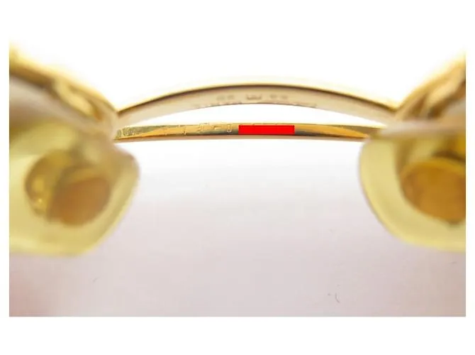 GAFAS DE SOL CARTIER TRINITY EN METAL DORADO + ESTUCHE DE GAFAS DE SOL DORADO 