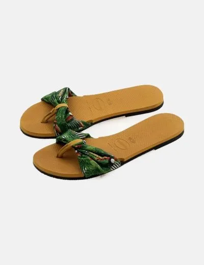 Havaianas Chanclas amarilla tiras estampadas