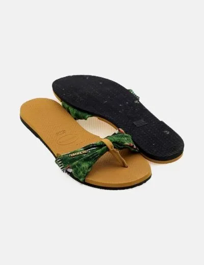 Havaianas Chanclas amarilla tiras estampadas