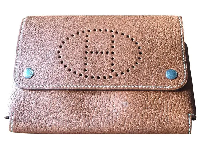 Hermès Estuche para tarjetas o gafas Caramelo 