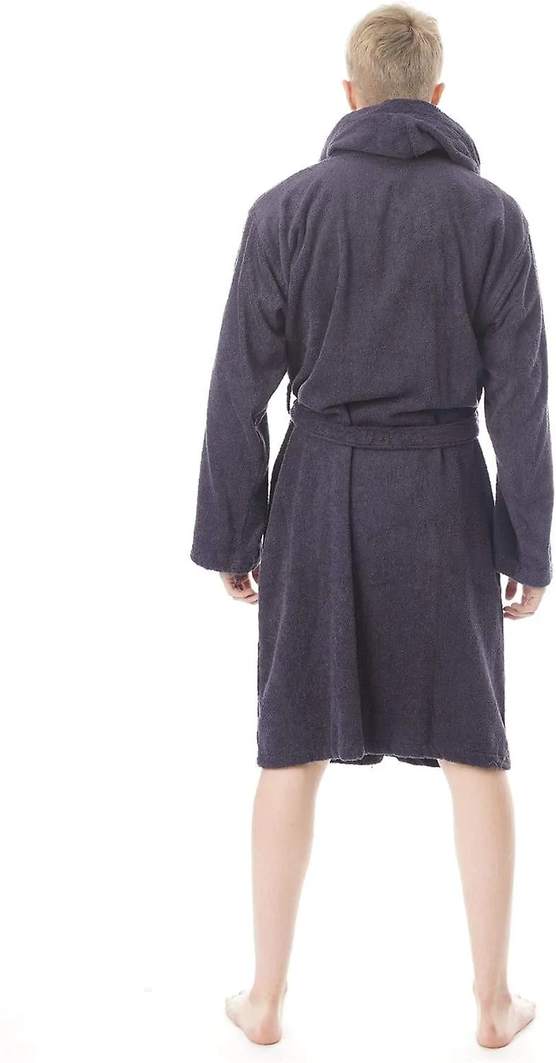HOODED TOWELLING DRESSING GOWN  100% COTTON TERRY TOWEL ROBE