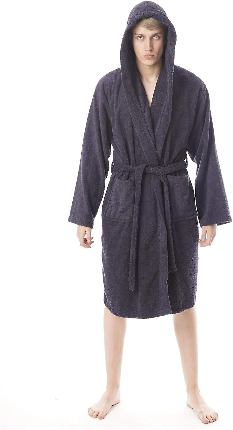 HOODED TOWELLING DRESSING GOWN  100% COTTON TERRY TOWEL ROBE