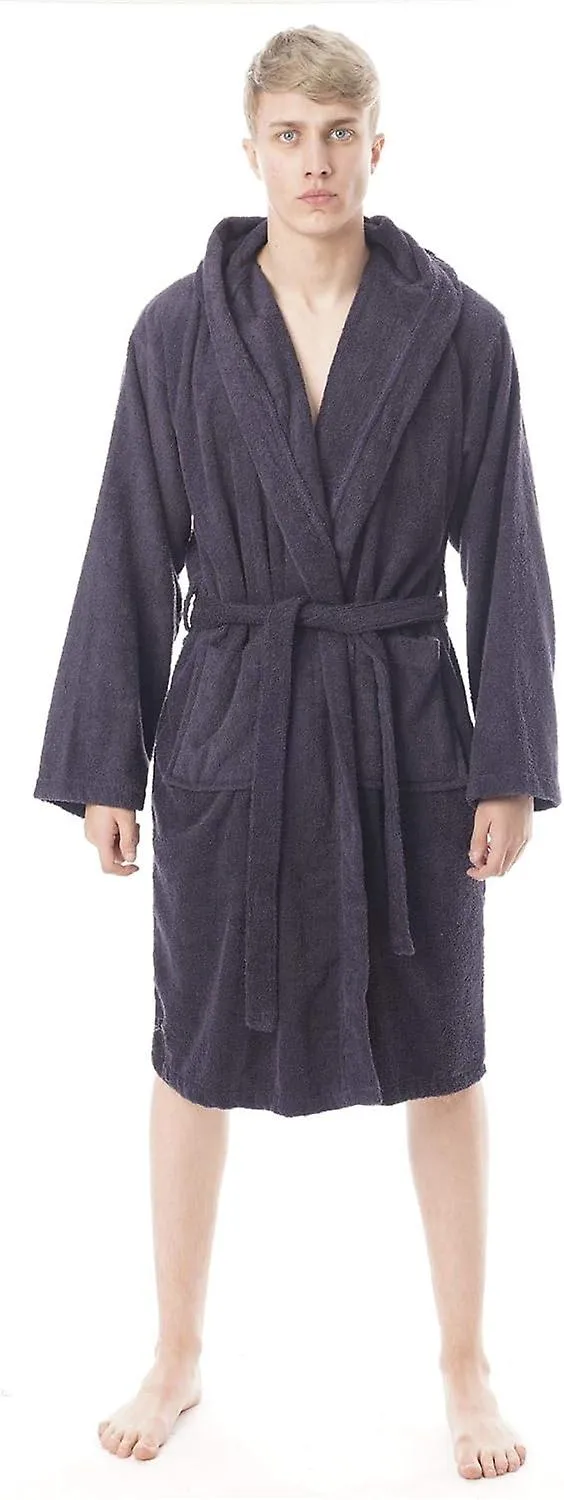 HOODED TOWELLING DRESSING GOWN  100% COTTON TERRY TOWEL ROBE