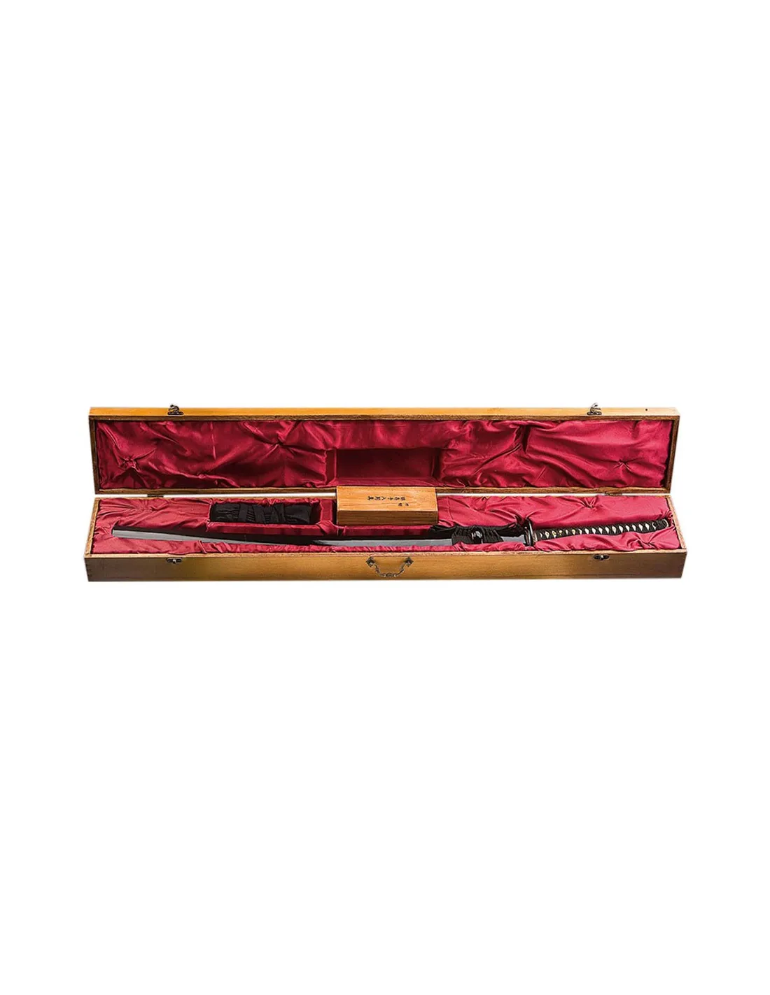 Katana prácticas hoja acero al carbono, estuche y kitt limpieza