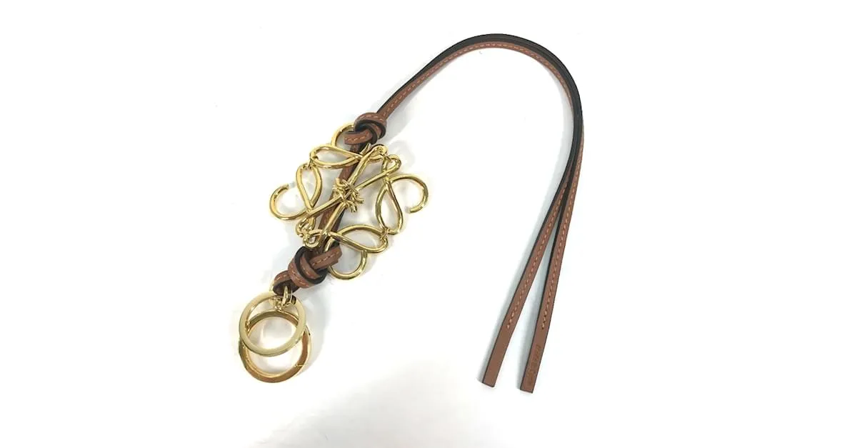 Llavero de cuero marrón Loewe Castaño 