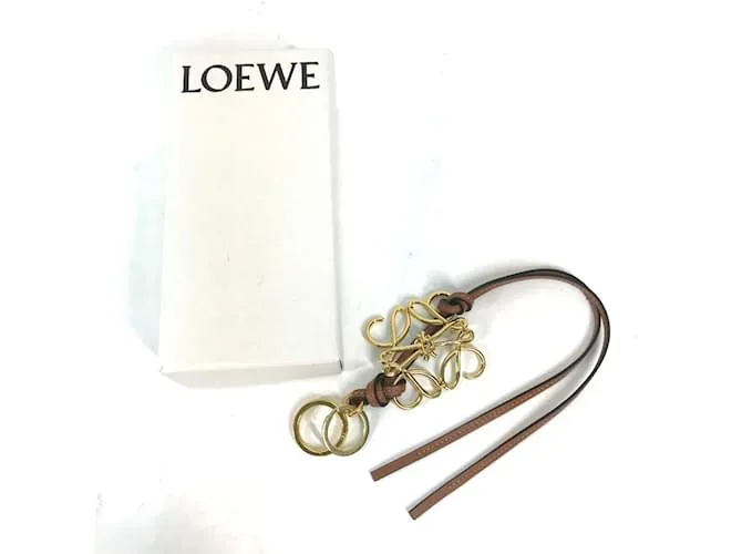 Llavero de cuero marrón Loewe Castaño 