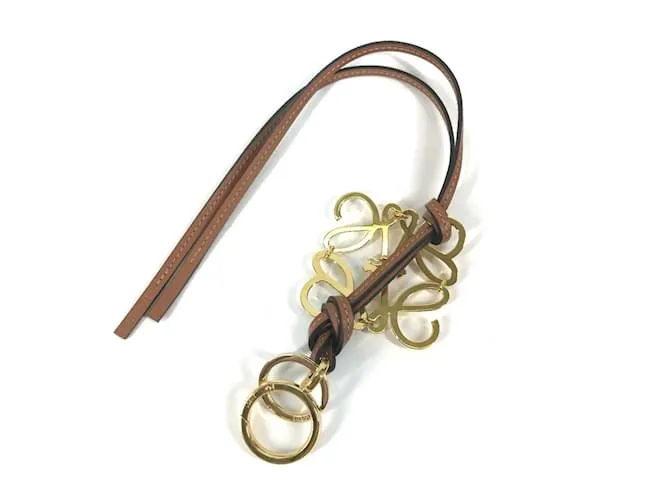Llavero de cuero marrón Loewe Castaño 