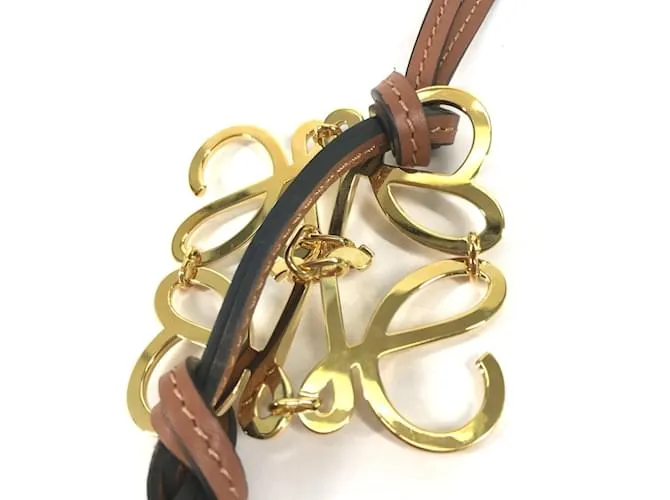 Llavero de cuero marrón Loewe Castaño 